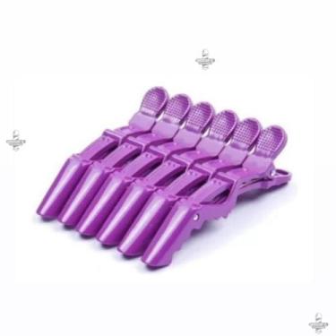 Imagem de Kit Clips Crocodile Para Cabelos Com 6 - Barbershopp62, Roxo