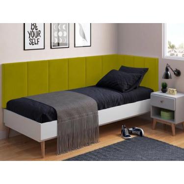 Imagem de Cabeceira Com proteção Lateral Estofada Las Vegas - Magazine L, Amarel