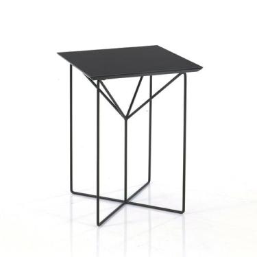 Imagem de Mesa Lateral Sunny Preta com Vidro - Móvelmania