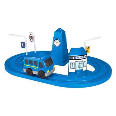Imagem de Brinquedo Mini Pista Trem Trenzinho Police Policia 07 peças Movido a c