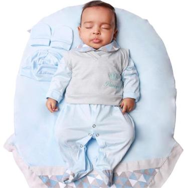 Imagem de Saída de Maternidade Pequeno Príncipe Azul 05 Peças - Enxovais Amora