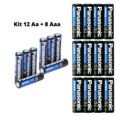 Imagem de Kit Pilha Panasonic Aaa 8 Un + Aa 12 Un Comum Zinco Original