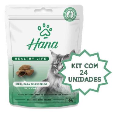 Imagem de Petisco Snack Hana Gato Adulto Pelo e Pelo 60g kit 24un