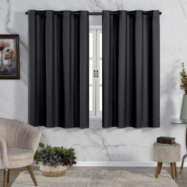 Imagem de Cortina Janela Pequena Preta 2,00x1,30 Blackout PVC Liso - Feffo Corti