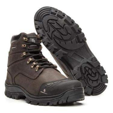 Imagem de Bota Masculina Marrom em Material Confortável Coturno para Trabalho Di