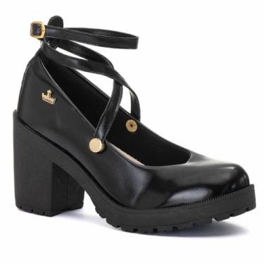 Imagem de Sandália Feminina Metalizado Boneca Scarpin Tiras Salto Delicado e Con