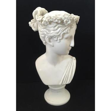 Imagem de Escultura Busto Decorativo Deusa Grega 38cm Branco Formosa - LUXdécor 