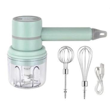 Imagem de Mini Triturador E Batedeira Usb 2 Em 1 Processador Alho - Mixer De Mão