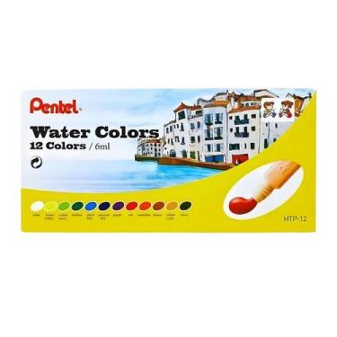 Imagem de Tinta Aquarela Pentel em Tubo Estojo com 12 Cores