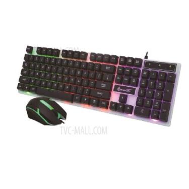 Imagem de Kit Teclado + Mouse USB Gamer Combo Led Rainbow Jogos PC Notebook Ship