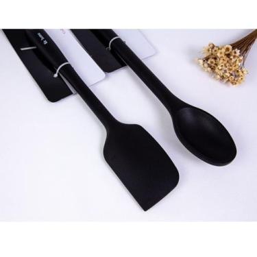 Imagem de Espátula Colher De Silicone 2 Unidades - KE Home, Preto