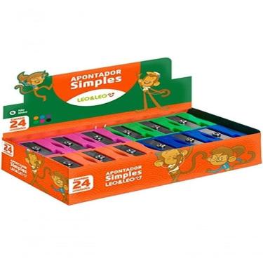 Imagem de Apontador De Lápis Simples Retangular Caixa Com 24 Unidades Leo & Leo