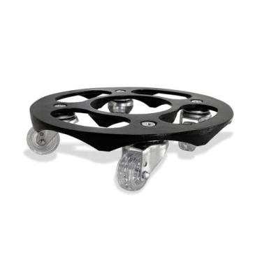 Imagem de Suporte para vaso de alumínio fundido com rodinhas de silicone 25cm - 