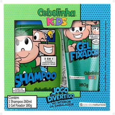 Imagem de Kit Cia da Natureza Cebolinha Kids: Shampoo 3 em 1 e Gel Fixador