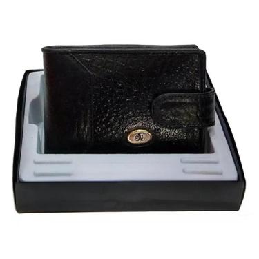 Imagem de Carteira Preta Premium Masculina Couro Presente Porta Cartões Document