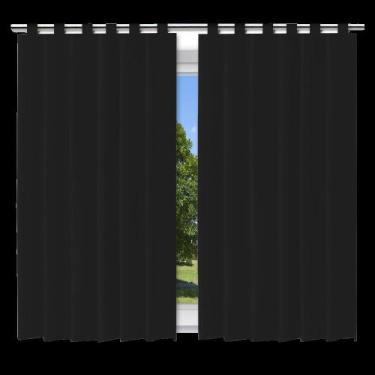 Imagem de Cortina Blackout Premium Preto 280x220cm  com alça para varão - Fullco