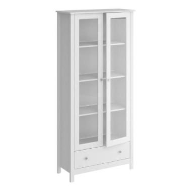 Imagem de Cristaleira c iluminação 2 Portas 1 Gaveta Ditália E-954, Branco