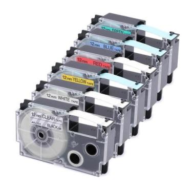 Imagem de Kit 6 Fitas Compatível Casio 12Mm Colorida - Maxxonline