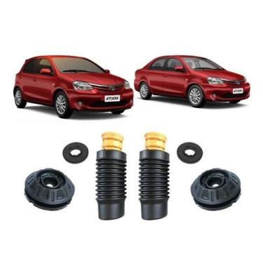 Imagem de Par Kit Coxim Batente Dianteiro Toyota Etios 2015 2016 2017 - Qualykit