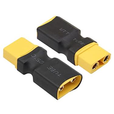 Imagem de RIIEYOCA Adaptador de conector macho para fêmea XT90, pacote com 2, banhado a ouro, conector XT90 padrão, compatível com bateria LiPo de avião de carro RC FPV etc