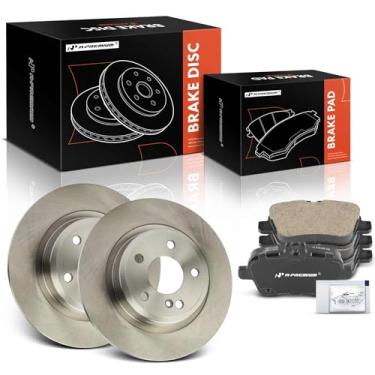 Imagem de A-Premium Rotores de freio a disco sólido traseiro de 295 mm + kit de pastilhas de cerâmica compatível com modelos selecionados Mercedes-Benz e Infiniti - CLA250, GLA250, QX30, B Electric Drive, B250,