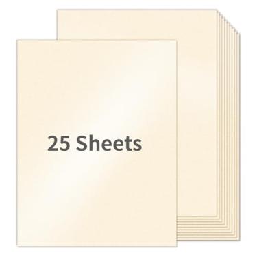 Imagem de YINUOYOUJIA Cartolina Cream Shimmer 50 folhas 21,6 cm x 28 cm 250 g/m², capa de 41,7 kg, dupla face, papel vermelho, papel de impressora para convites de Natal, confecção de cartões, artesanato DIY