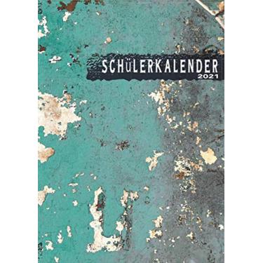 Imagem de Schülerkalender 2021: Wochenplaner zum notieren, organisieren und planen DIN A4. Kalender/Terminkalender/Monats- / Tagesübersicht/Kontakt- / ... / altes Metall Optik heartbeat herzschlag