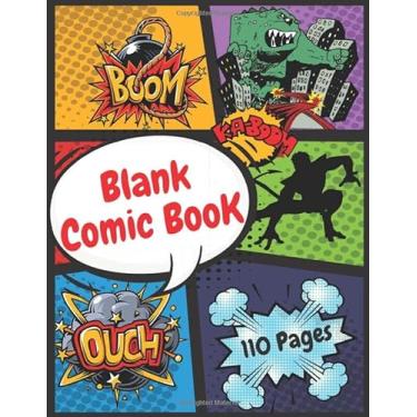 Imagem de blank comic book for creative kids hailwood: Create Your Own Comics With This Comic Book Journal Notebook - 110 Pages of Fun and Unique Templates - A ... Notebook and Sketchbook for Kids and Adults