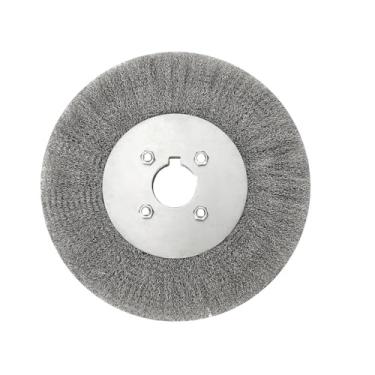 Imagem de Escova de arame de aço de 75-300 mm, rodas de arame de 0,15 mm, escova redonda para moedor de bancada, ferramenta de rebarbação, adaptador de polimento de ferrugem de limpeza, 250 mm x 32 mm