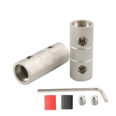 Imagem de TIALECCI Conectores de extremidade de calibre 4, emenda de fio de latão 4ga, conexão de fio de carro, acoplador de cabo 4awg, 2 peças com tubo retrátil de parede dupla