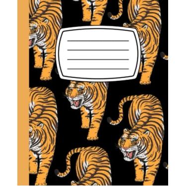 Imagem de Tiger Composition Notebook College Ruled: tiger pattern, | 7.5 x 9.25 inches, 120 pages |, Wide Lined Journal for Big Cat Lover, Cute Composition Notebook for School, Office & Home Use