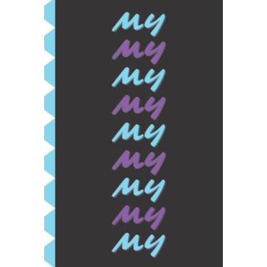 Imagem de AESPA MY Journal: Black/Light Blue/Light Blue and Purple text/White diamonds/AESPA MY Journal