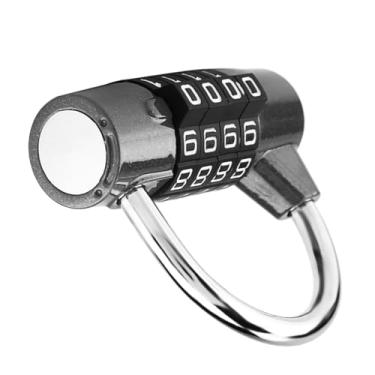 Imagem de Cadeado de Combinação para Mala de Viagem, Armário de Academia, Bloqueio de Senha de Segurança Com Código de 4 Dígitos de Discagem (Preto)