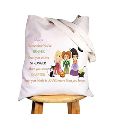 Imagem de WZMPA Bolsa de cosméticos Witch Sisters para fãs de bruxas, presente You Are Braver Stronger Smarter Than You Think Witch Sisters bolsa de maquiagem com zíper para mulheres e meninas (bolsa Alaways