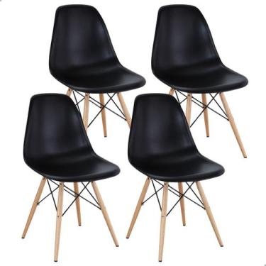 Imagem de Cadeira Jantar Charles Eames Eiffel Wood Kit 4 Unid Original - BEST, P