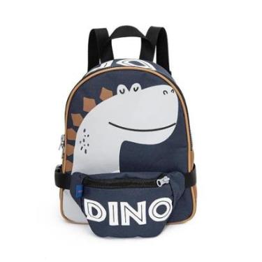 Imagem de Mochila Com Pochete-Lancheira Mait Dino Azul Marinho-Masculino