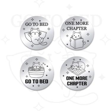 Imagem de PH PandaHall 2pcs Funny Destiny Flip Coins GO to Bed Decision Coin One More Chapter Challenge Coin Double-Sided Decision Coin Flip Coin for Game Book Lover Reader Teenager Men Women Birthday