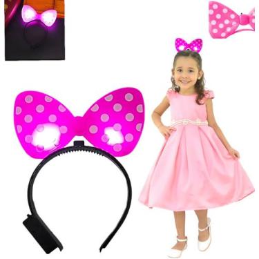 Imagem de Tiara Arco Minnie Com Luz LED Pisca Pisca Festa Fantasia Infantil Adul