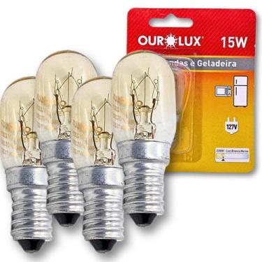 Imagem de KIT 4 Lâmpada Incandescente Micro-ondas Geladeira Fogão 127v - Ourolux