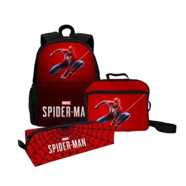 Imagem de Kit Mochila Bolsa Escolar Com Carrinho Rodinha Com Estojo Para Puxar I