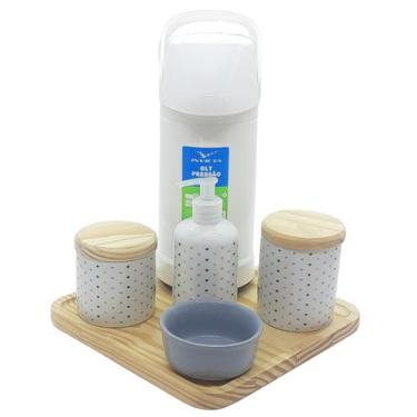 Imagem de Kit higiene Poá 6 pçs - Molh. Cinza - Garrafa 500ml - Pinus - Antilope