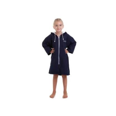 Imagem de Roupão De Natação Infantil Best Fit Azul Marinho, G, Azul marinho