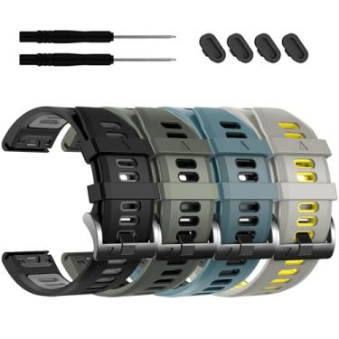 Imagem de EZMVZKU Pulseira esportiva de ajuste rápido de 22 mm para Garmin Fenix 8/8Pro de 47 mm/Fenix 7/7 Pro/6/6 Pro/5 Plus, pulseira de silicone para Forerunner 970 965 955/Approach S70/quatix 8/tactix 8 de