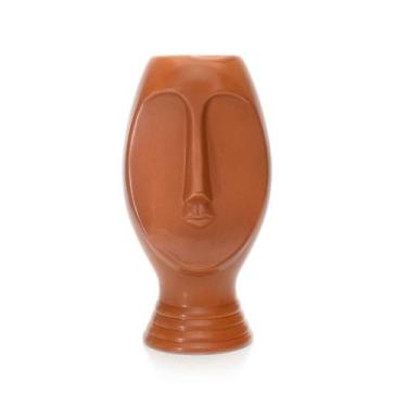 Imagem de Vaso Rosto Em Cerâmica Terracota 23,5x11cm - DROSSI