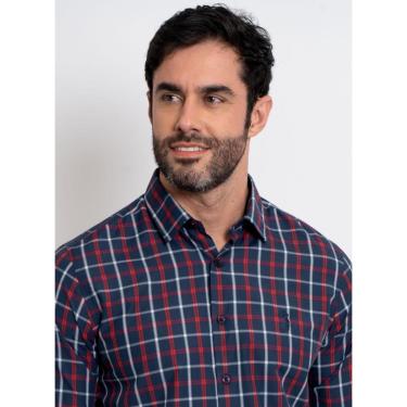 Imagem de Camisa Aleatory Xadrez Manga Longa Malta Marinho-Masculino