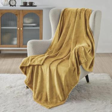 Imagem de Cobertor de Lã Bedsure Amarelo - 130x180cm - 300GSM