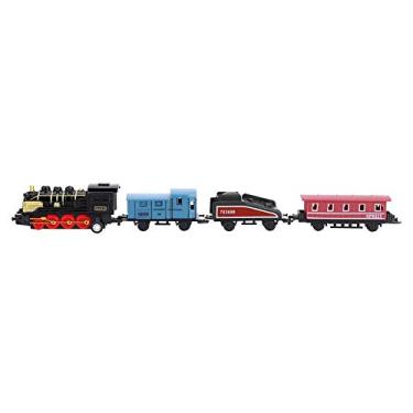Imagem de Mini Brinquedo de Trem a, Liga Clássica Simulada de Trem a Brinquedo Fundido Puxar para Trás Conjunto de Modelo de Trem a Conjunto de Brinquedos para Crianças Conjuntos de