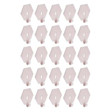Imagem de Savagrow 25 ganchos pequenos para quadro de estacas rosa ganchos hexagonais para organização de parede ganchos para pendurar no escritório
