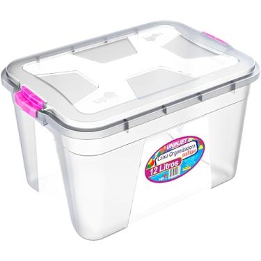 Imagem de Caixa Organizadora Plástico Multiuso 12L Transparente com Tampa – Armazenamento Prático e Seguro para Roupas, Brinquedos, Livros e Itens Diversos, Compacta e Durável