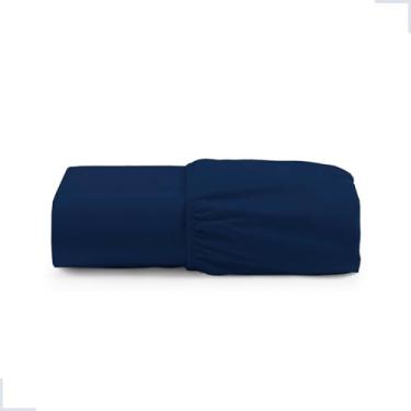 Imagem de Lençol Elástico Avulso Solteiro Casal Queen e King Micropercal 400 Fios (Marinho, King)